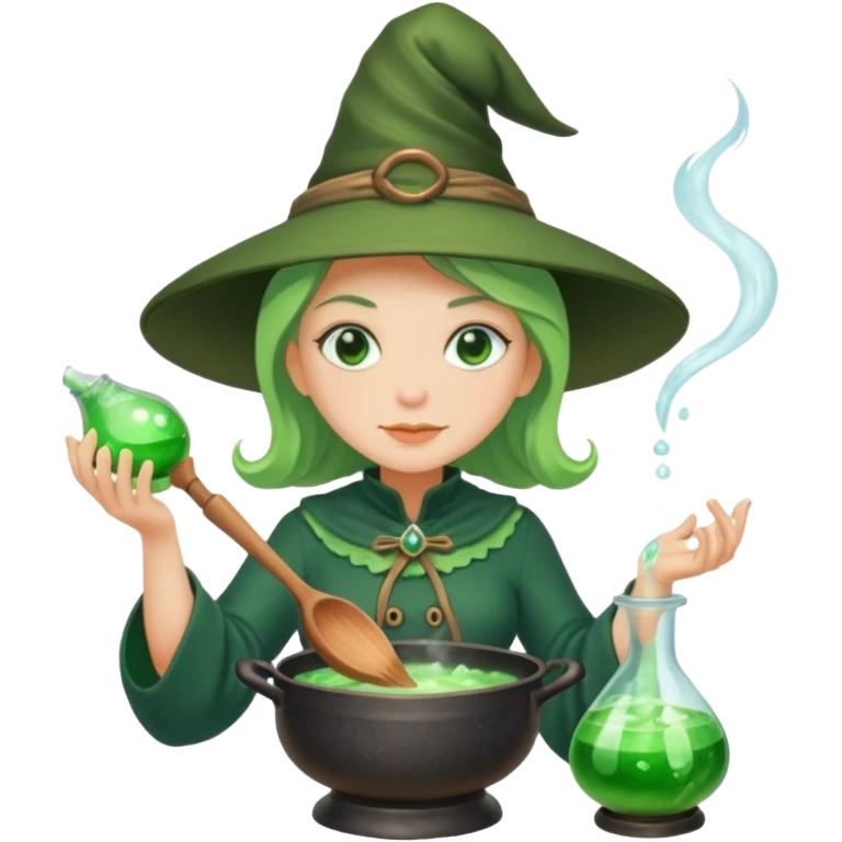 green witch cooking potion emoji