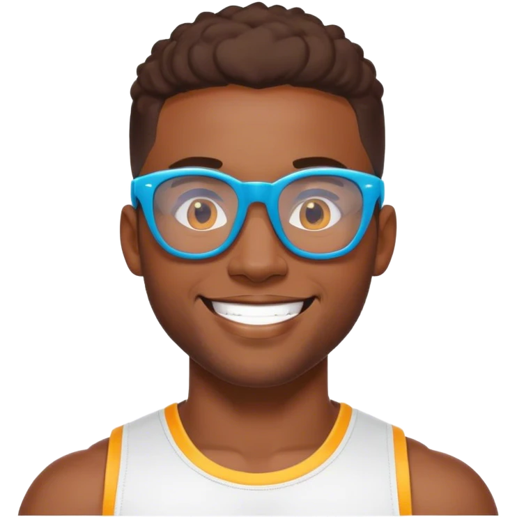Handsome African American guy with sporty eyewear emoji