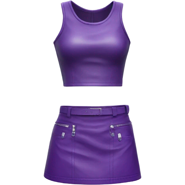 Purple leather mini skirt isolated emoji