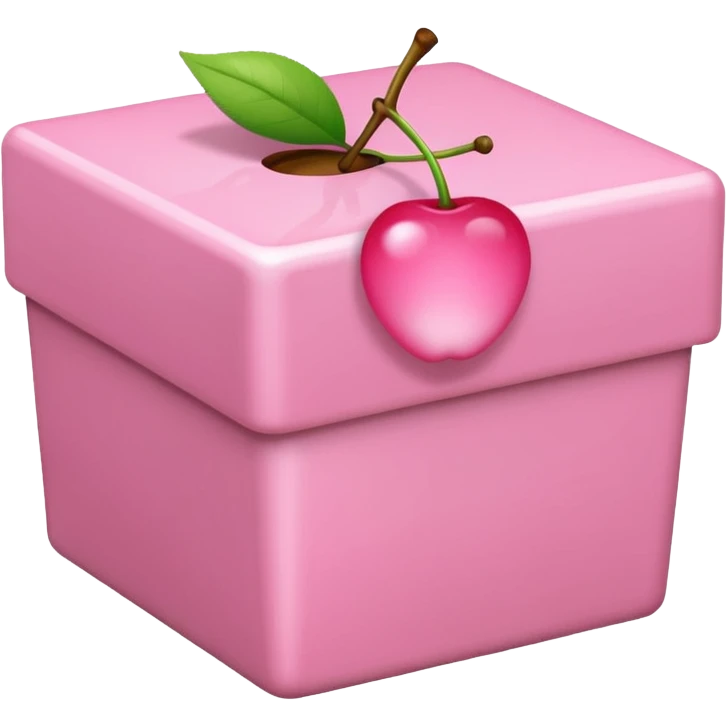 Light Pink cherry emoji with pink box emoji