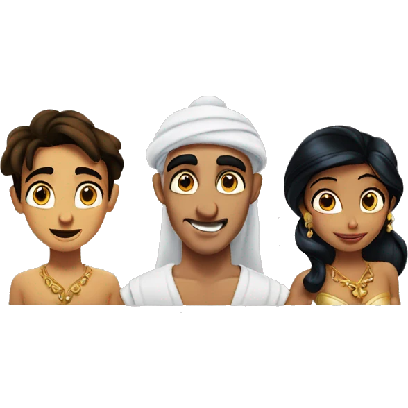 Aladdin, Jasmine and the genio  emoji