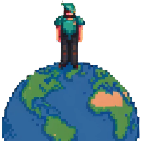 godlike man standing above the world, powerful and majestic emoji