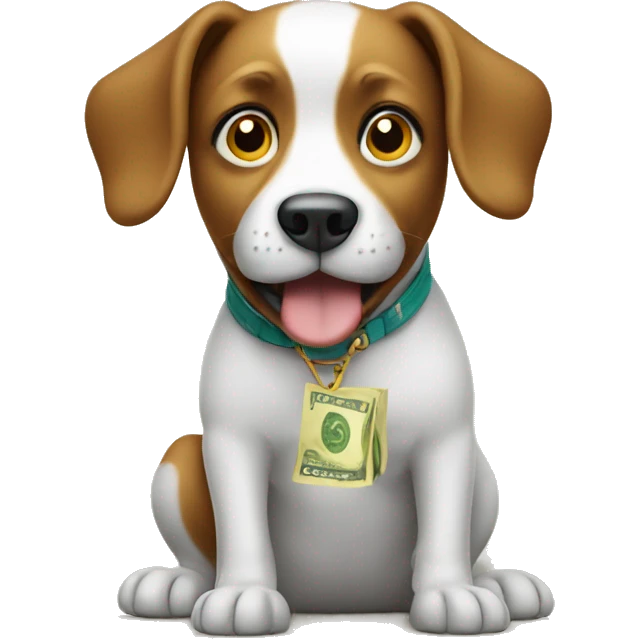 Dog with money emoji