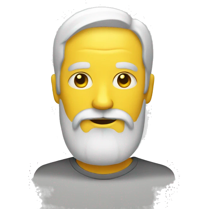 old man with beard yellow smiley emoji