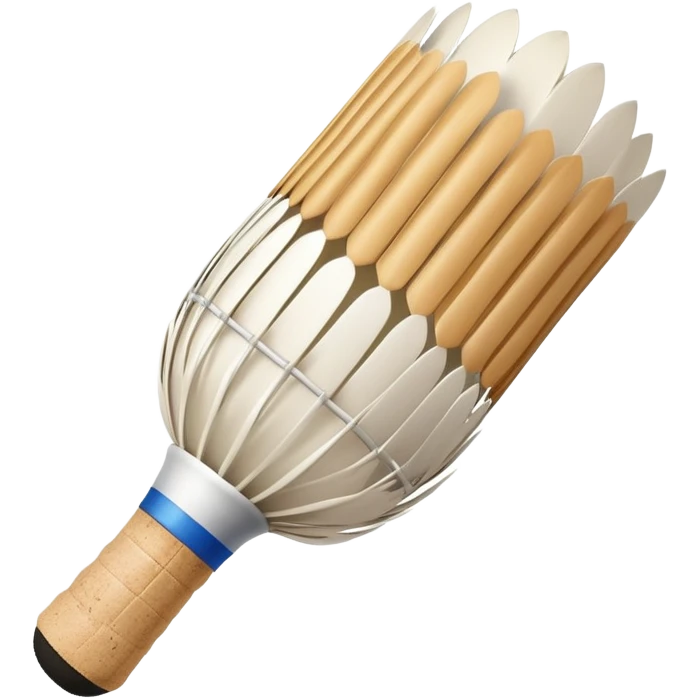 a common badminton shuttlecock with white feathers and cork base emoji