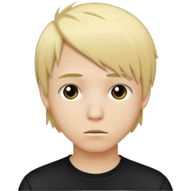 boy teen with blonde emo hair emoji