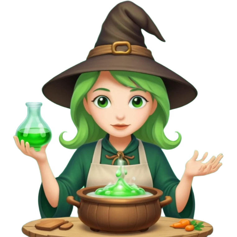 green witch cooking potion emoji