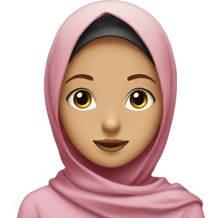 girl wearing hijab next to black cat emoji