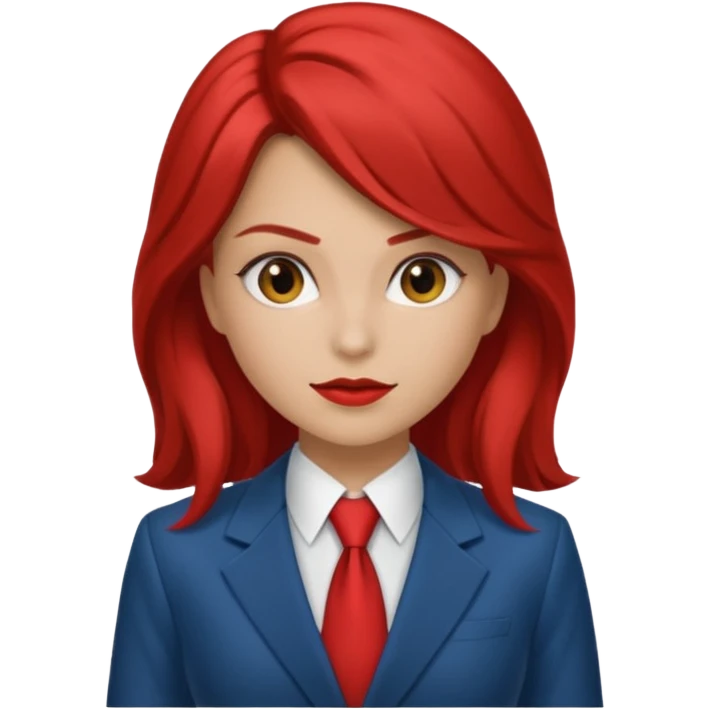 Una chica con pelo castaño medio pelirrojo con traje de superhéroe realista emoji