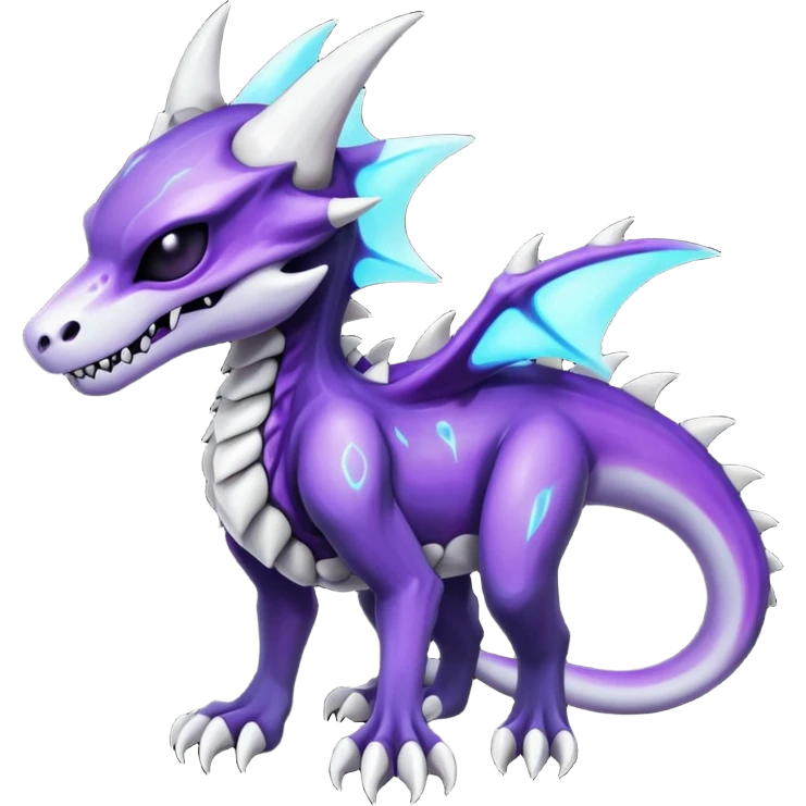 Shiny Bioluminescent Evil Glowing Ethereal Eldritch Marowak-Duskull-Darkdramon-fusion emoji