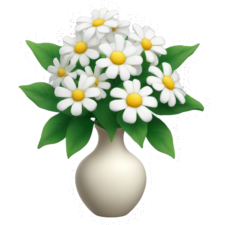 White flowers in a vase emoji