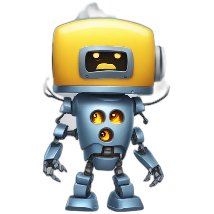 Robot eating bolt of lightning emoji