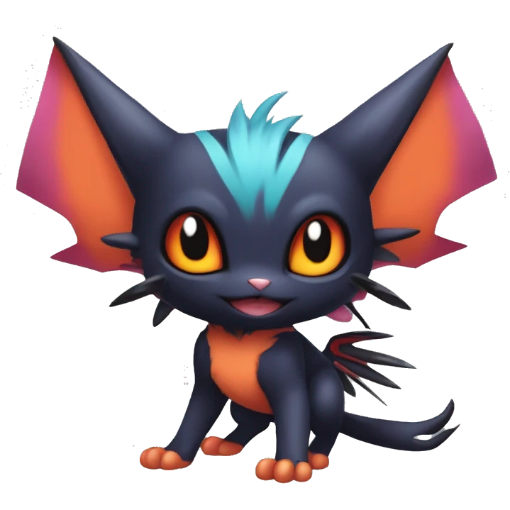 Cool Cute Edgy Chibi Noibat-Litten-Pokémon-Fakémon-hybrid emoji
