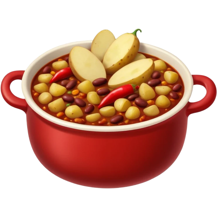  chili, beans and potatoes.  emoji