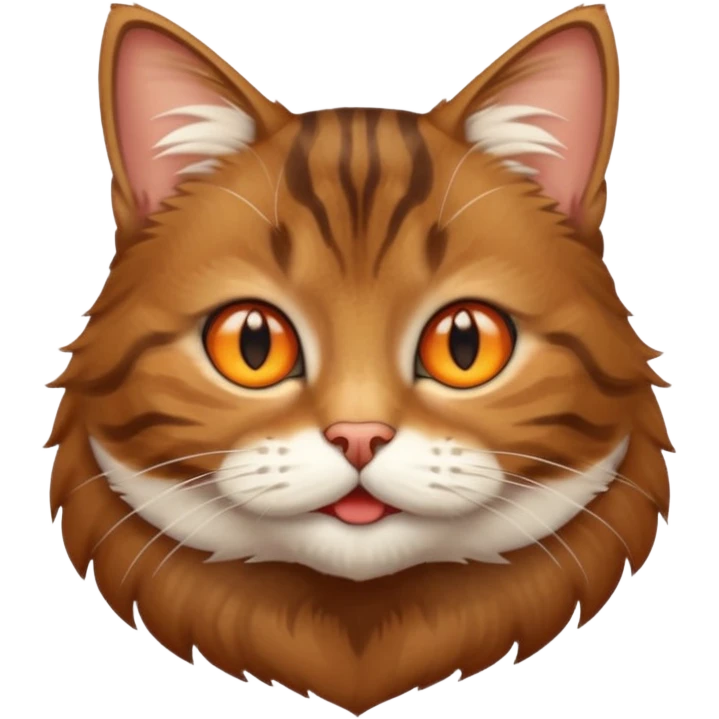 Brown cat tabby with white mouth emoji