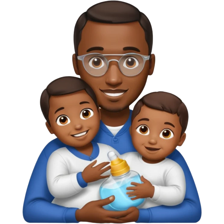 p diddy holding baby oil and a child emoji
