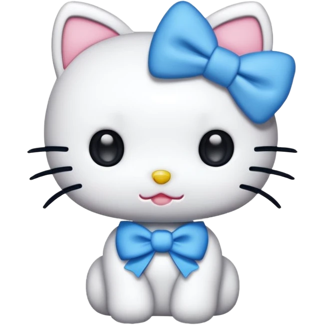 Hello kitty con un moño azul muy cute emoji