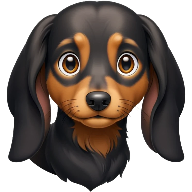 Black daschund long haired  emoji