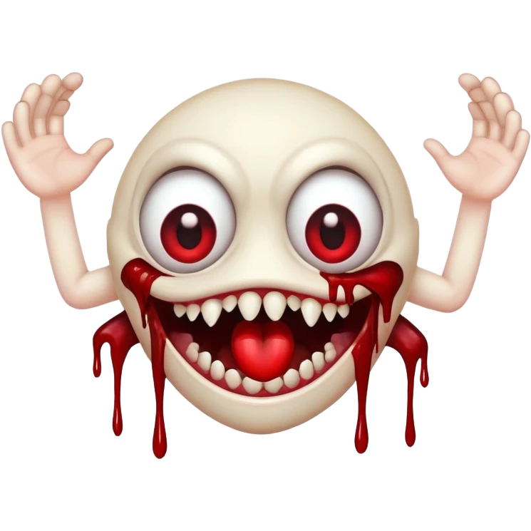 black  black blackcreature with big mouth big eye face and blinding blood arms emoji