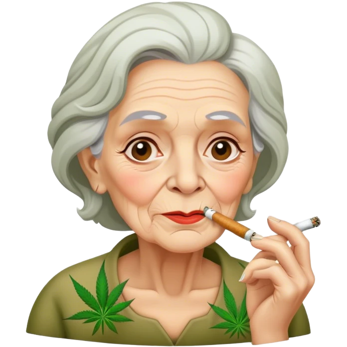 Old lady smoking weed emoji