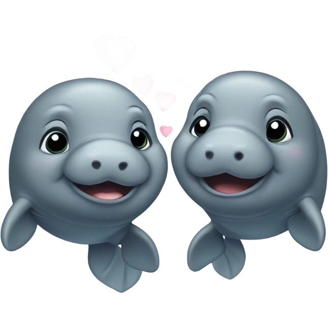Manatees in love emoji