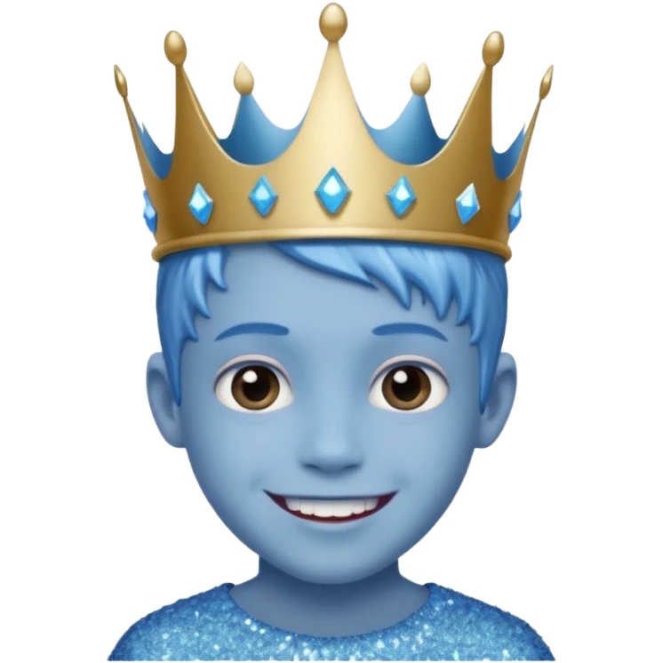 blue Boy glitter crown smile emoji