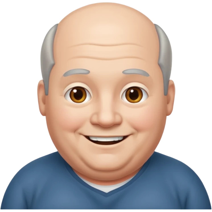 obése avec des cheveux gris calvitie emoji