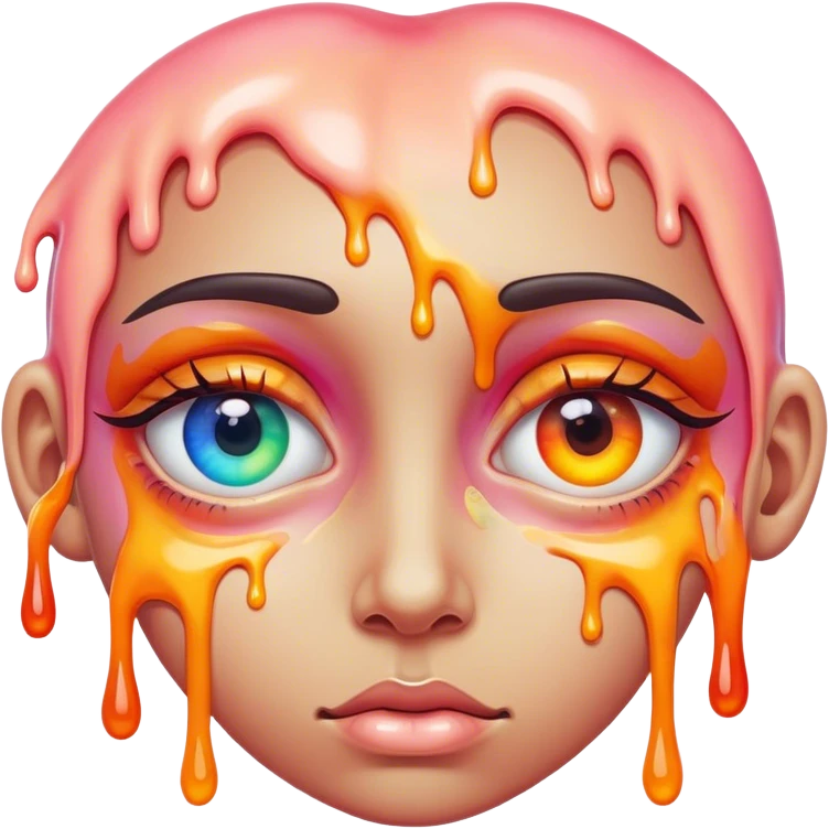 melted surreal colorful eye emoji