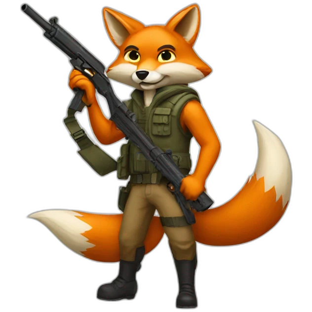 Fox with a gun emoji