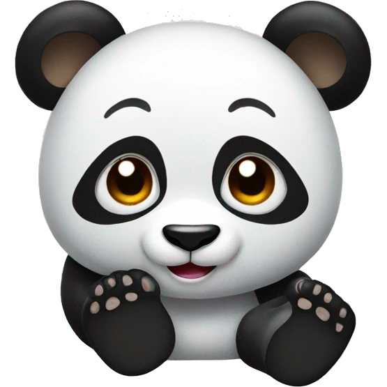 Panda with a big foot emoji