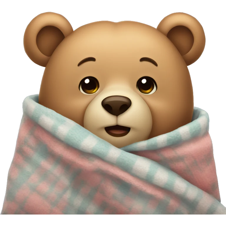 bear cozy in blanket emoji