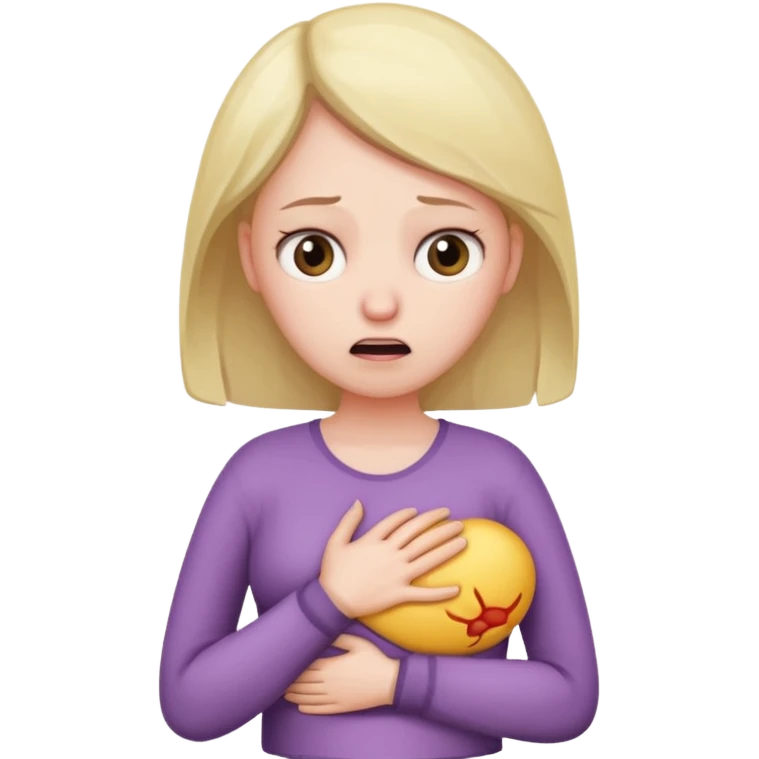 mulher com dor na barriga emoji