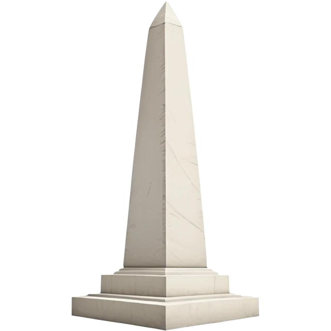 The Obelisk of Buenos Aires, a tall white stone monument with a pointed top, standing alone, iconic landmark of Argentina emoji