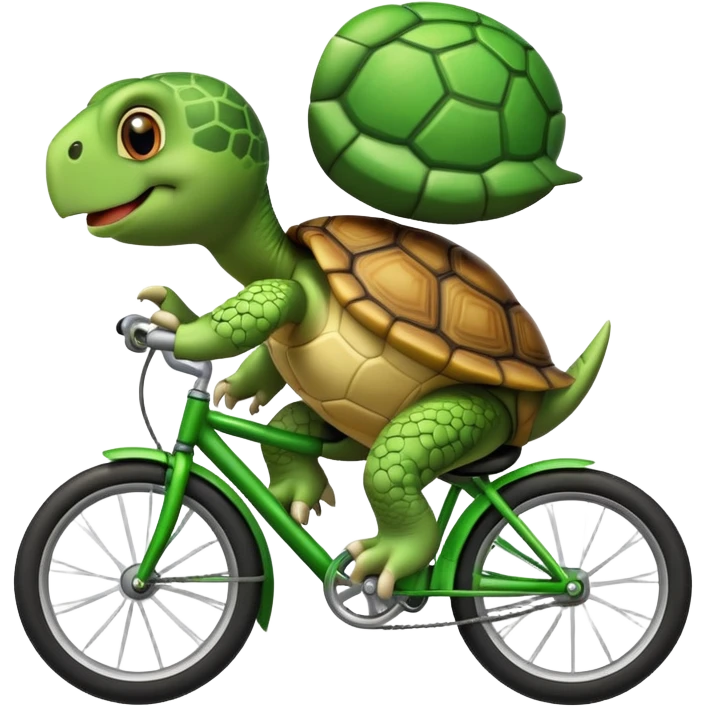 Turtle riding a bike  emoji