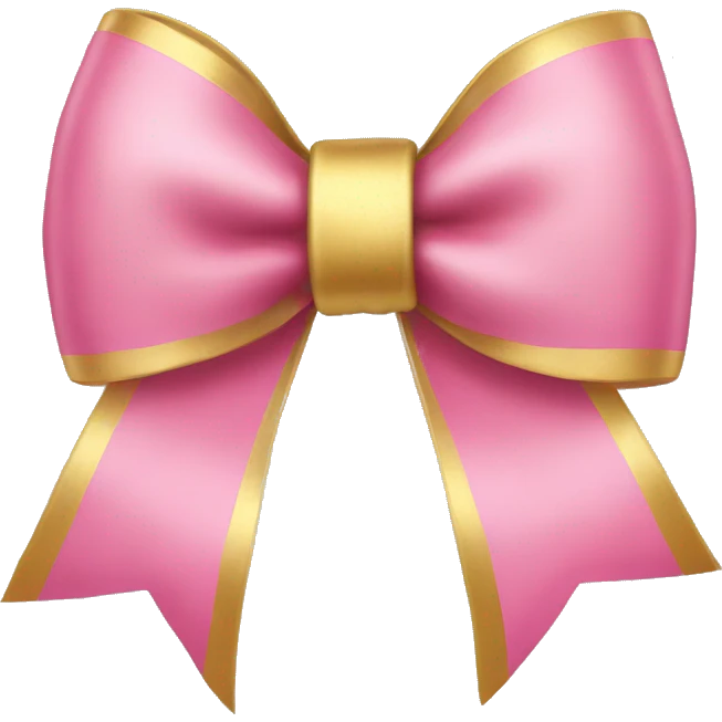 a pink and gold bow emoji