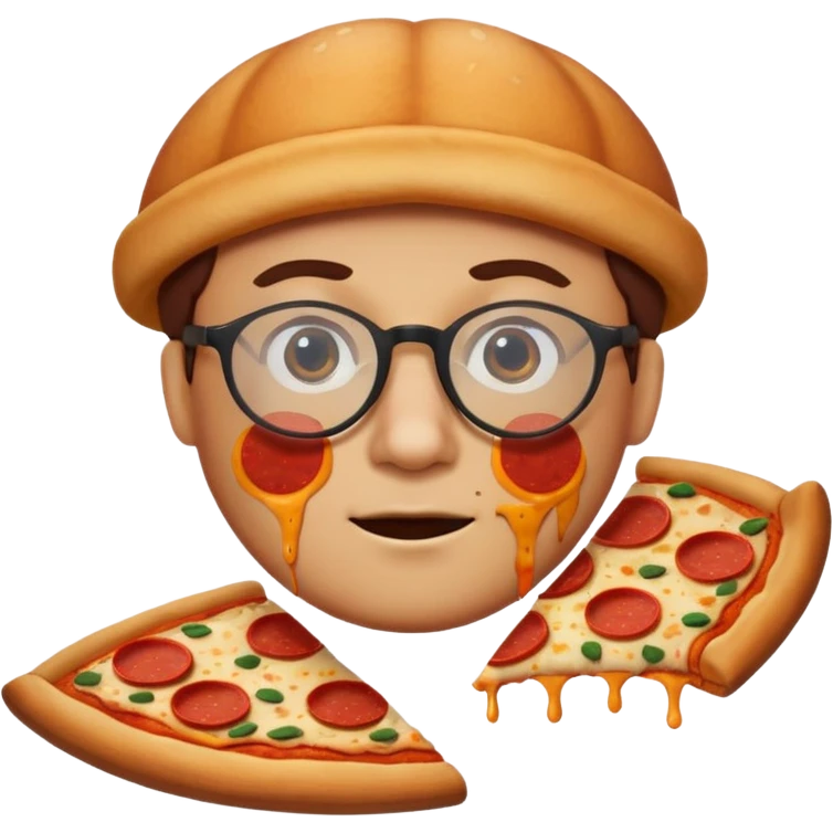 pizza face with glassess emoji