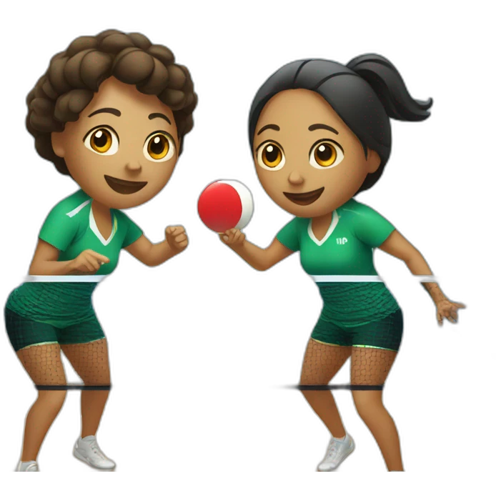 two women play table tennis emoji