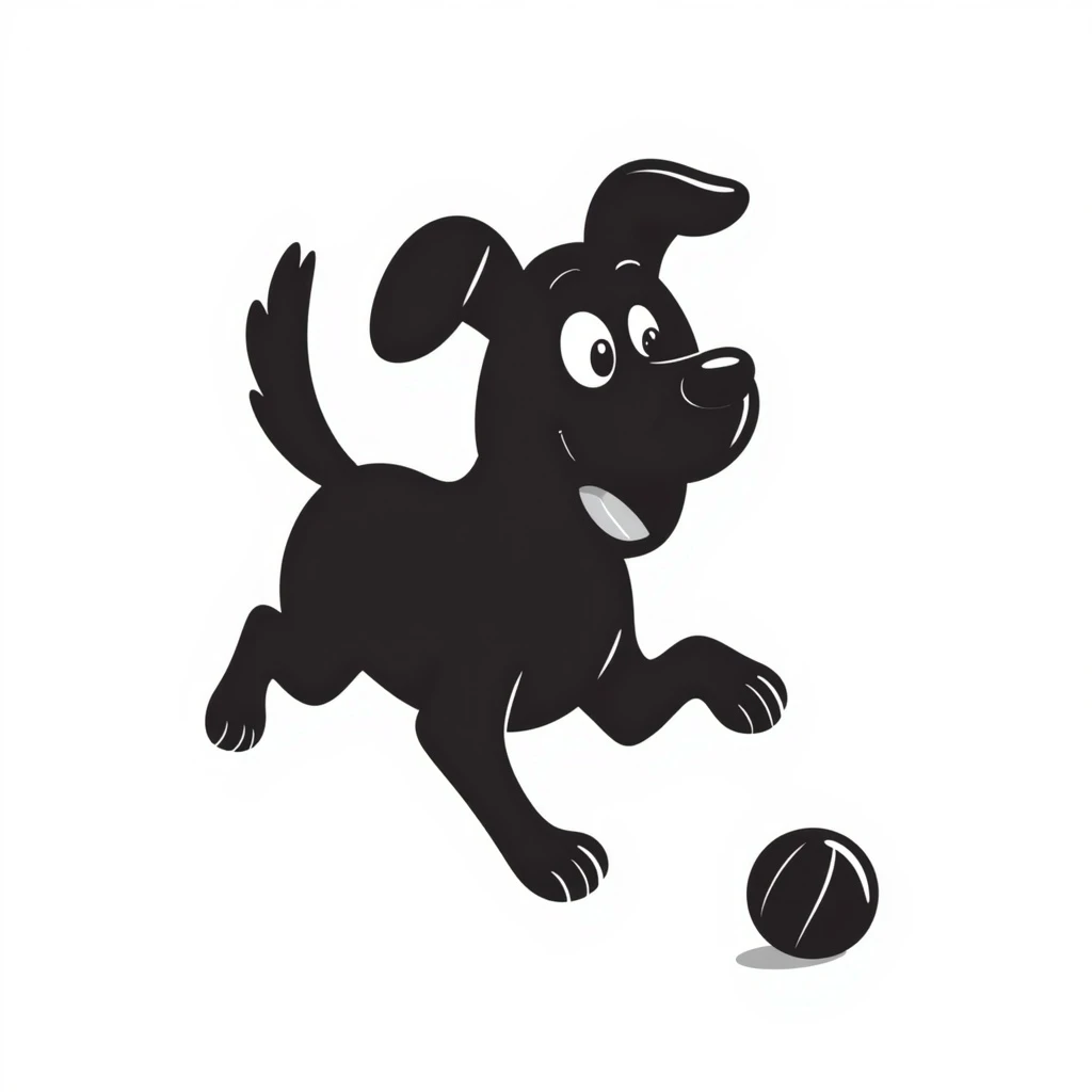 happy dog running after ball emoji