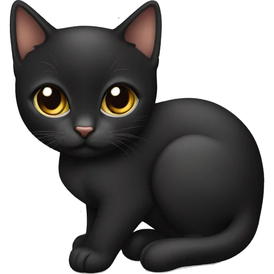 gato negro bebe tierno emoji
