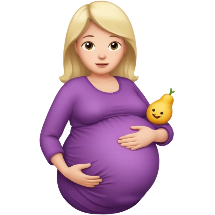very heavily pregnant overdue woman with very  very big and large belly  emoji