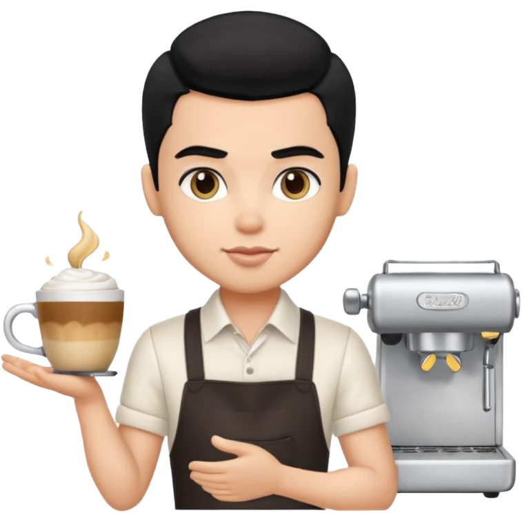 a pretty bratz barista. black hair. male emoji