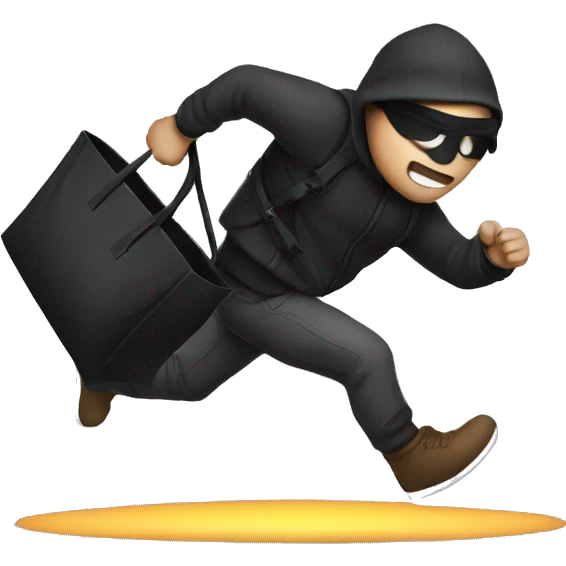 robber running to the left with a black bag emoji