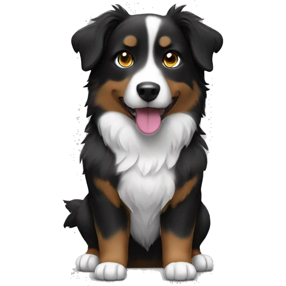 Small black australian shepherd dog with black muzzle emoji