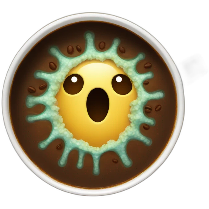 corona virus inside a cup of coffee emoji