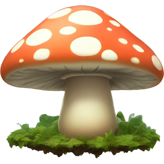 Misty forest with mushroom emoji