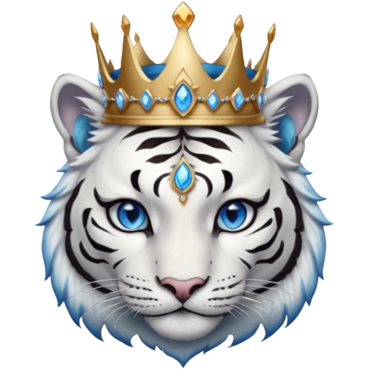 ESO Female white/black tiger khajiit leader of the umbral rose, blue eyes, blue 'third eye' gem, something symbolizing leadership ruling  emoji