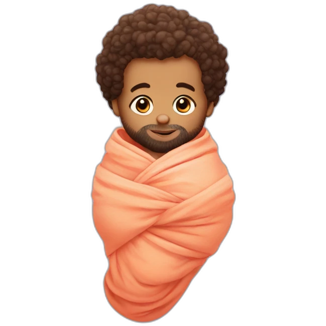 Mo Salah baby wrapped up in a swaddle with a pacifier emoji