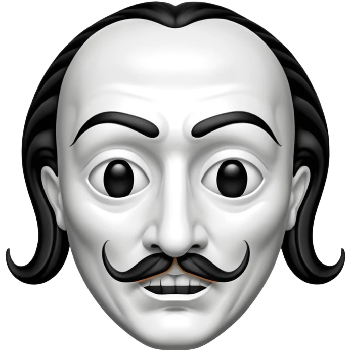Money Heist, Dali mask (black-white), realistic emoji