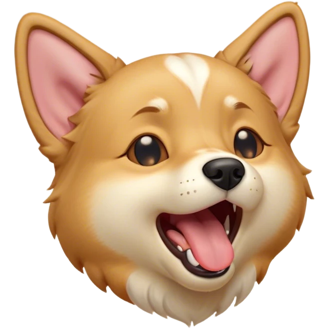 Cinematic Cute Yawning Domestic Dog Portrait Emoji, Head tilted slightly with a dramatic, wide-open yawn, showcasing a plush, inviting coat with gently drooping ears and half-closed, drowsy eyes, Simplified yet irresistibly adorable features, highly detailed, glowing with a soft, cozy glow, high shine, relaxed yet expressive, stylized with a dash of playful whimsy, soft glowing outline, capturing the essence of a sleepy yet affectionate dog that seems ready to stretch out for a nap! emoji