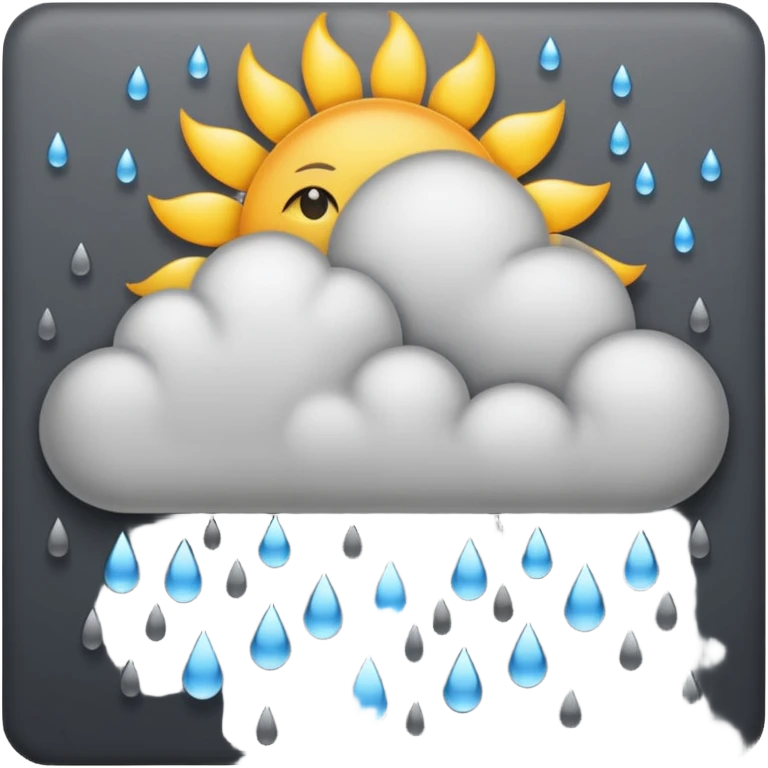 a sun with a large cloud blocking it with rain emoji